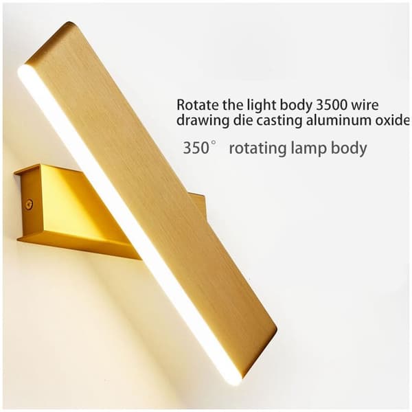 LED Wall Lamp Lighting 10W Night Light 3000K Rotatable Adjustable Up and Down for Bedroom, White