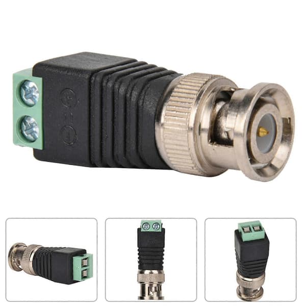 BNC Hanstik Skrueterminal Koaksial Video Balun Adapter