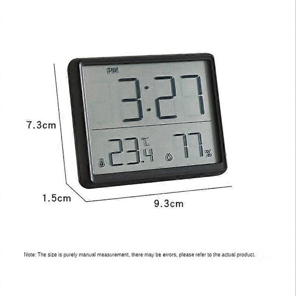 Digital Hygrometer Termometer med Ur Fugtighedsmåler Timer Alarm til Hjemmekontor Værelse Hvid [DB]