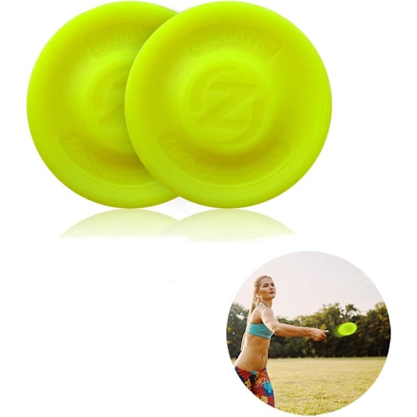 Opgraderet version af sportsflyvende diske i silikone, Mini Zip Chip Pocket Spin Catching Game, kreativ hånddrevet til voksne og børn (gul)