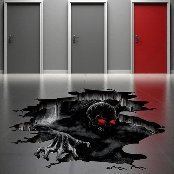 Halloween Floor Decorations Scary 3D Ghost Floor Wall Decals, Ghost