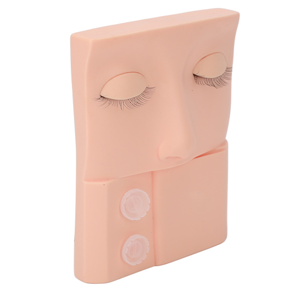 Lash Mannequin Head Replaceable Eyelid Eyelash Extension Practice Makeup Training PVC Pink