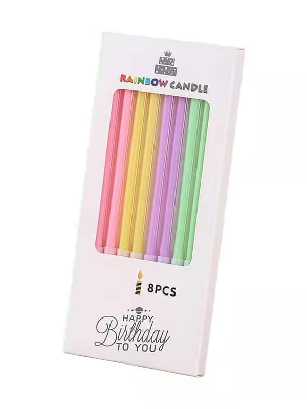 Spiral Candles 6 pcs Pastel Rainbow Decoration
