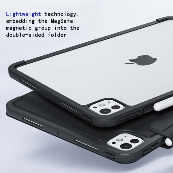 Double-Sided Magnetic Leather Case Protective Shell - Magnetic 8Pro - Black - Compatible with iPad 10th Generation (10.9 inch) / iPad 11 (A16) [2025 Model]