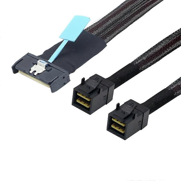MCIO 8i til 2 X SFF 8643 Kabel PCIE Gen5 MCIO 8X til Mini SAS HD SFF 8643 Højhastighedskabel til Server Datacenter 0.5M
