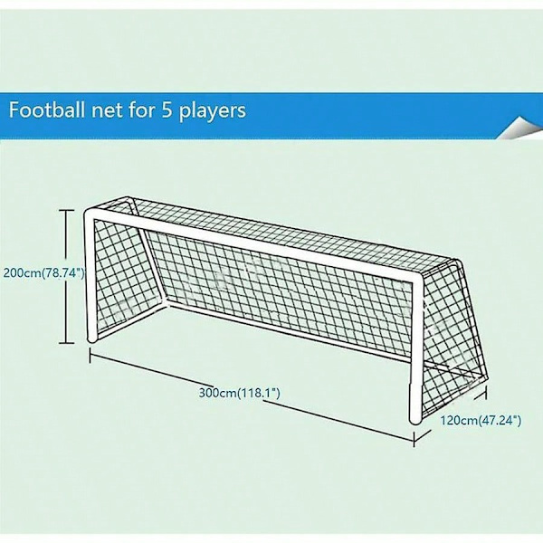 Fodboldnet Fodboldmål, Målnetslængde 321,2 meter, 5 spillere, 1