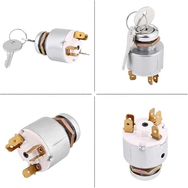 Ignition Switch Universal 12V Engine Start Switch 3 Positions ON OFF Ignition Control Switch with Key Suitable for Motorcycles, Tractors, Cars and Boats
