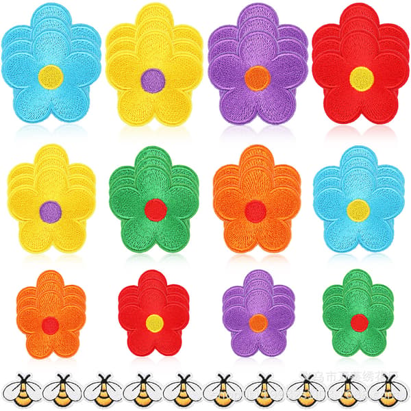 26 st broderade strykjärnsmärken symärken, blomma T