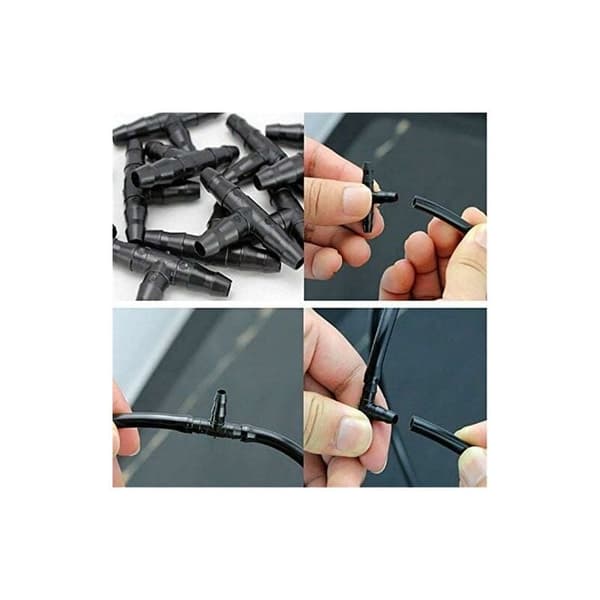 Universal modhage T-kobling til 4/7 mm drypvandingssystem havevanding 100 stk.