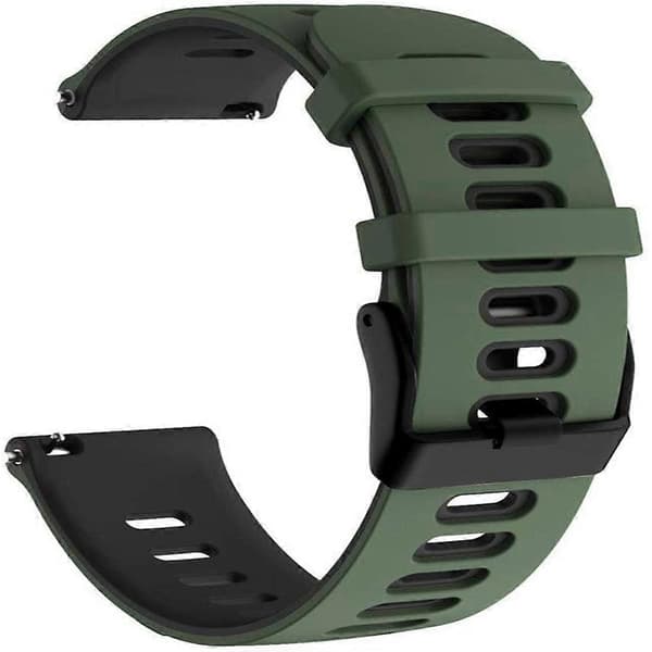 Two-tone Silicone Wristband (Red + Black) for Garmin Forerunner 245 [DB]