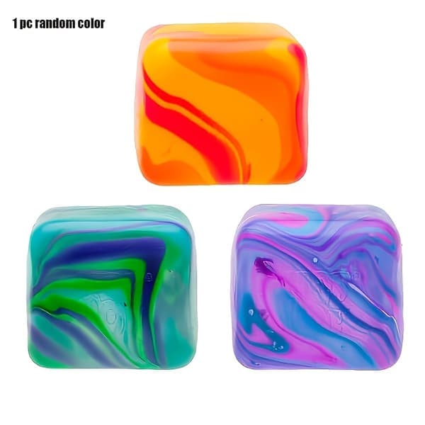 Squishy Cube Roterende | Afslapningslegetøj med hvirvelmønster til angst ADHD autisme | Fidget Sensorisk finmotorik 1 stk orange 1pc orange