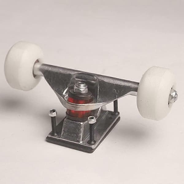 2 sæt skateboardhjul aluminiumslegering skateboard trucks gummi firehjulede longboarddele cruiser, sølv
