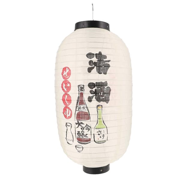 Japanese Restaurant Lantern Hanging Cloth Lantern Traditional Lampshade Decor Beige