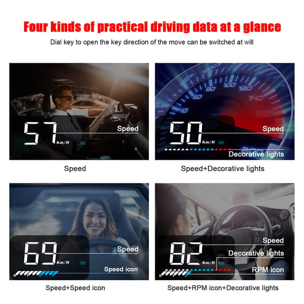 Bil HUD Head Up Display OBD2 & HUD GPS Display, 3.5 tum Head Up