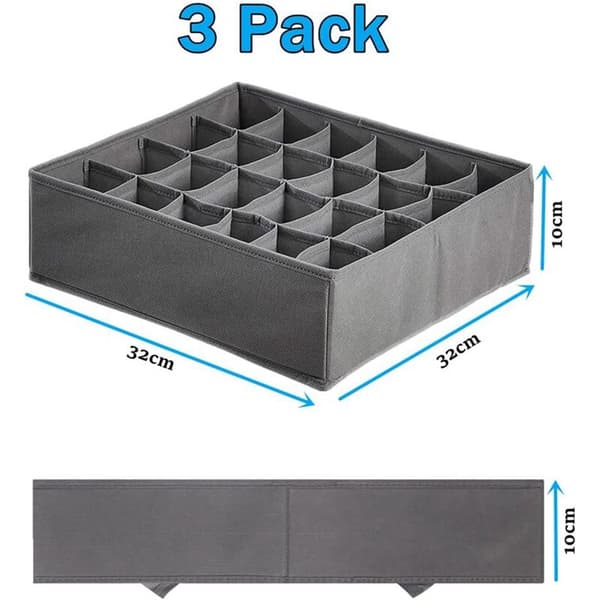 Storage Boxes for Socks and Small Accessories, 24 Foldable Drawer Cabinet and Drawer Control System for Socks