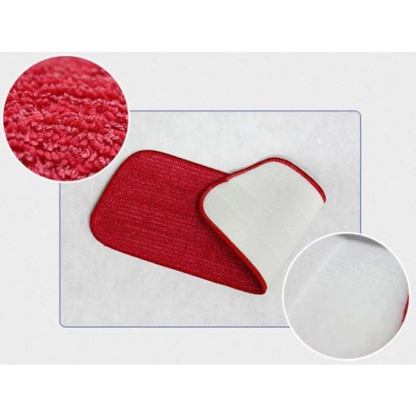 Mikrofibermoppehoder (rød, blå, grønn), våt og tørr moppeutskifting