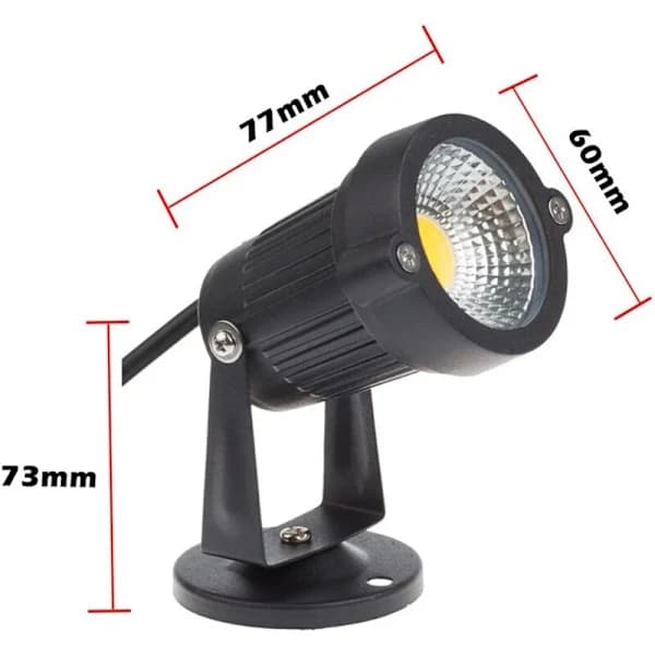 Sarja 4 Cob LED-kohdevalaisinta 5W 220V Säädettävät puutarhakohdevalot ulkovalaistus puutarha terassi (lämmin valkoinen)