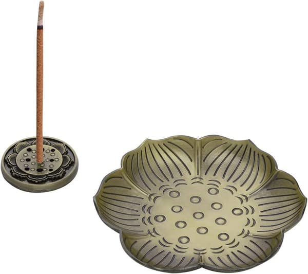 /#/Buddha Røgelsesholder Røgelsesholder Messing Lotus Stick Vintage I/#/