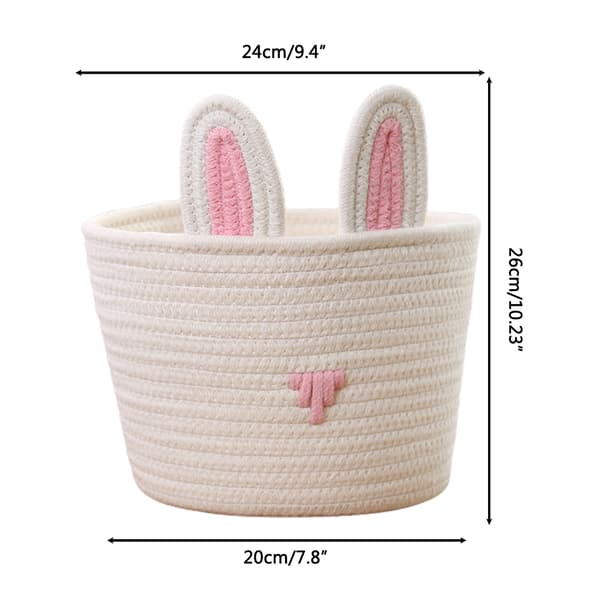 Cute Bunny Basket Easter Bunny Ear Storage Bag Portable Candy Bag for Cosmetics and Snacks Storage