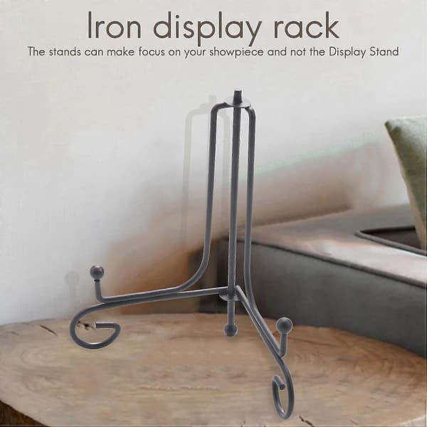 (4-pack) Iron Display Stand, Black Iron Easel Plate Display Photo Holder Stand, Displays Picture Frame