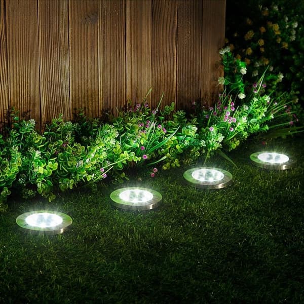 8-Pack Solar Ground Lights, 16 LED, Waterproof IP65, White Light 6000K, Garden Lighting
