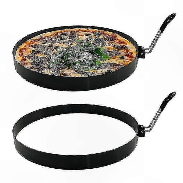 8\" Eggringer i rustfritt stål for stekepanne, 2-pakning non-stick pannekake- og eggringer for runde omeletter og crêpes