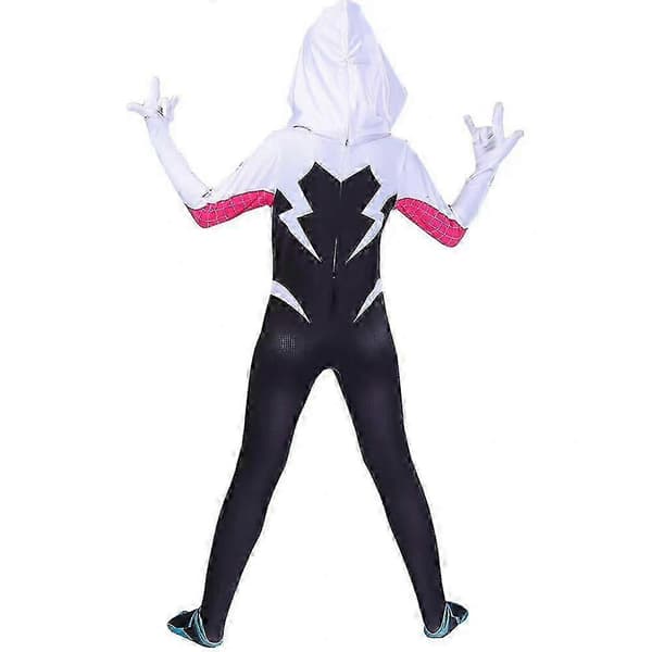 Spider-Gwen Cosplay Jumpsuit-kostume til piger 4-10 år med maske