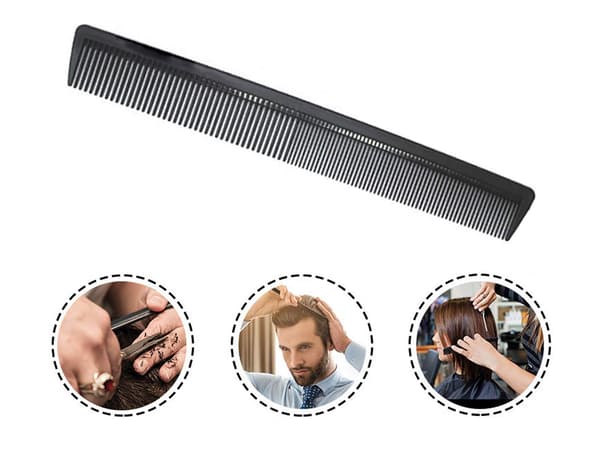(Sort) Kulfiber klippekam, professionel stylingkam, hår