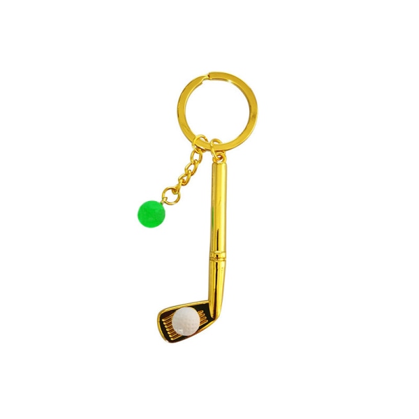 1 stycke gyllene grön designnyckel för golfklubba för kreativ present