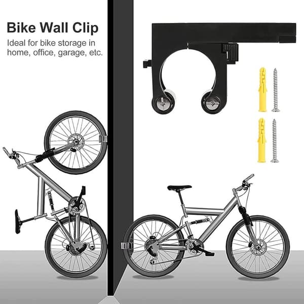 Adjustable Mountain Bike Parking Clip, Bicycle Storage System, Space-Saving Parking Buckle (Black)