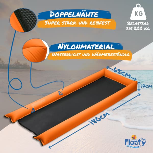 Mesh Bed, Floating Mattress & Carry Bag for the Beach, Inflatable Water Hammock for Pool with Floating Mesh