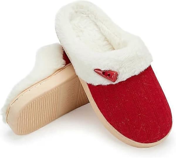 Bekväma tofflor med memory foam, fluffiga sovrumstofflor, halkfria innetofflor för hemmet