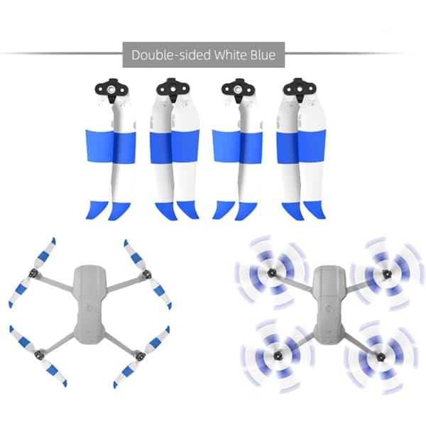 Air 2S Propeller Tyst Propeller Vikbar 7238F Propeller för DJI Mavic Air 2/Air 2S Drönartillbehör (Blå Vit 4-pack)