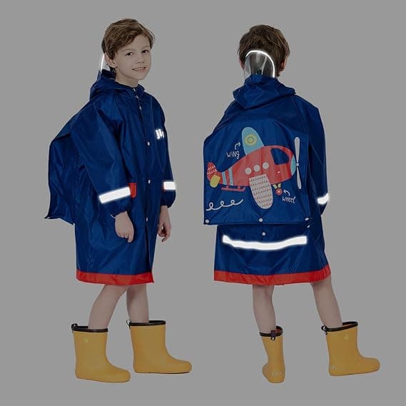 1-pack, Barnregnrock Poncho Jacka Flickor Pojkar Vattentät Poncho