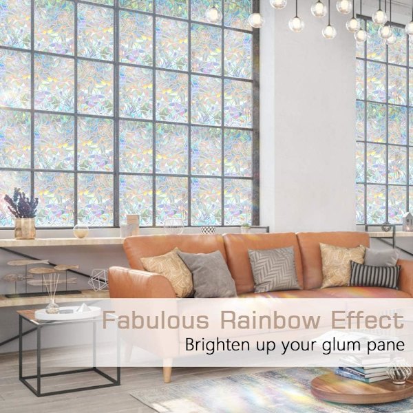 Electrostatic window film rainbow effect, decorative anti-peek Wi