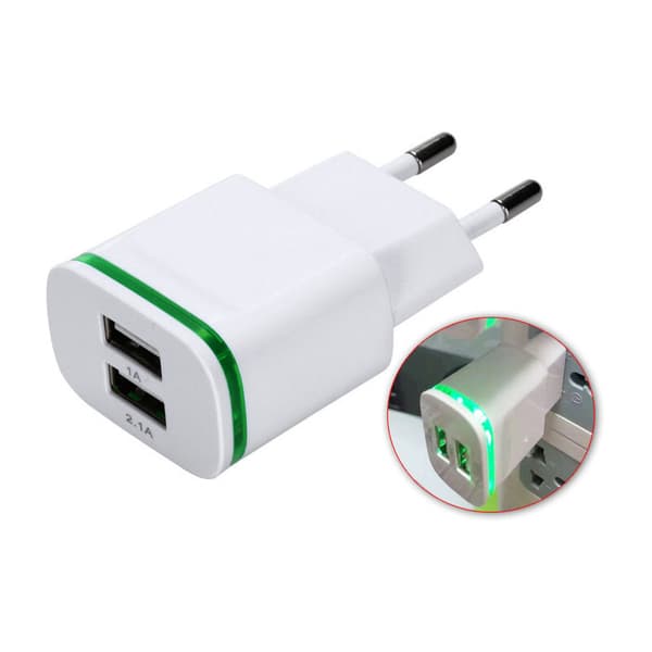 USB Wall Charger 2-pack 2.1A 5V 2 Ports Universal Power Adapter Compatible with iPhone Samsung Xiaomi