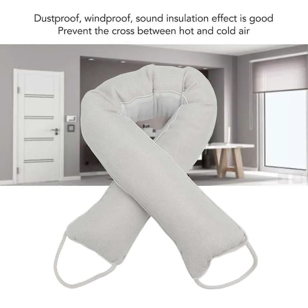 Door Snake Draft Stopper Dustproof Sound Blocking Washable Under Door Draft Blocker for Home, Beige