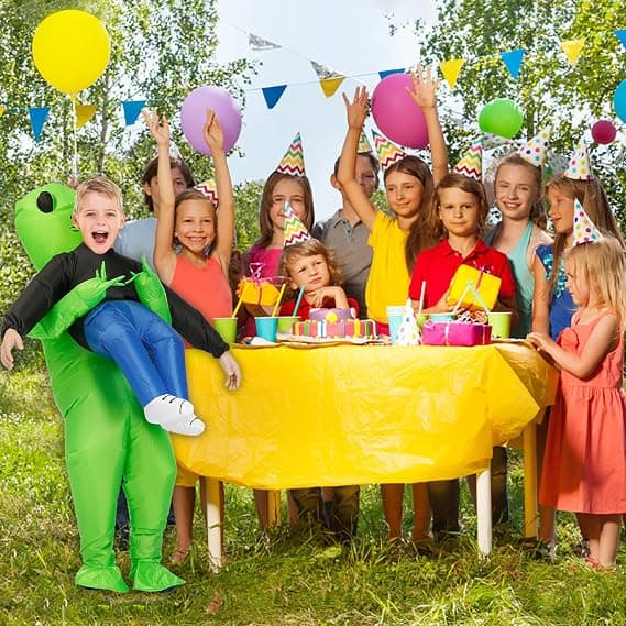 Oppustelig dinosaur-alien-dragt (børneversion), alien-udklædning voksne mænd sjov
