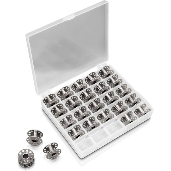 25 PCS - Sewing Machine Bobbins Made of Robust Metal Without Sharp Edges