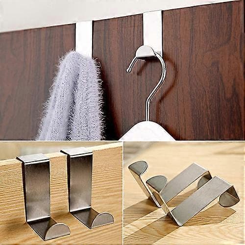 2 Pcs Storage Hooks High Durability Space-saving Metal Punch Free Towel and Clothes Storage Hooks for Home