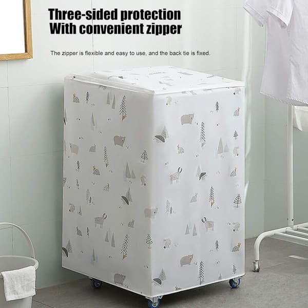 Washing Machine Cover, Waterproof Dustproof Sunscreen for Top-Load Washing Machine, Compatible with Various Brands