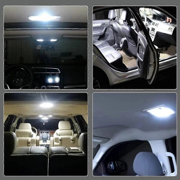 4-pack Vita LED Panel Kupollampor, COB 48-SMD LED Interiörbillampor Bil LED Interiör Kupollampor