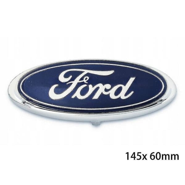 Ford Mærke Oval Blå/Krom 145x60mm Forreste/Bagerste Emblem Focus Mondeo Transit