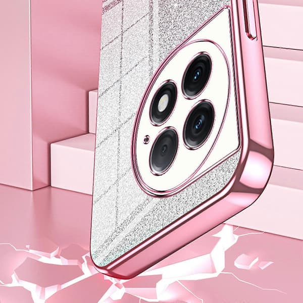 Compatible with OnePlus 12 Case Gradient Glitter, Silicone Transparent Soft Tpu Women Girls Shockproof Protective Slim Case