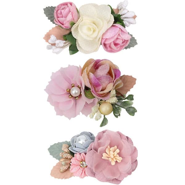 3 stk jenteblomsthårspenner, blomsterhårspenne
