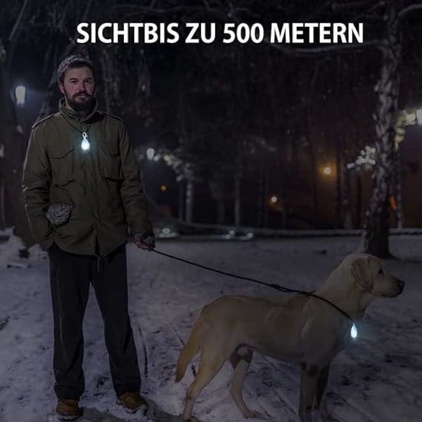 2-pack vattentät LED-hundlampa med USB laddningsbar, för natten