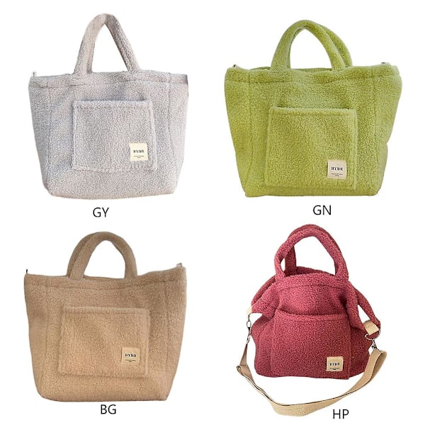 Pluss Håndveske for Kvinner, Søt Skulderveske med Stor Kapasitet, Crossbody Veske for Vintergrønn