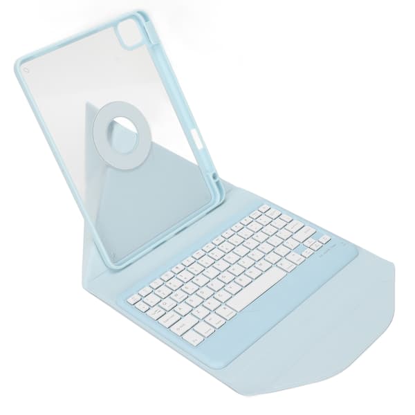For IOS Tablet Vertical Keyboard Case Blue Magnetic Transparent Back Wireless Keyboard for IOS Tablet Air 5th 10.9 inch