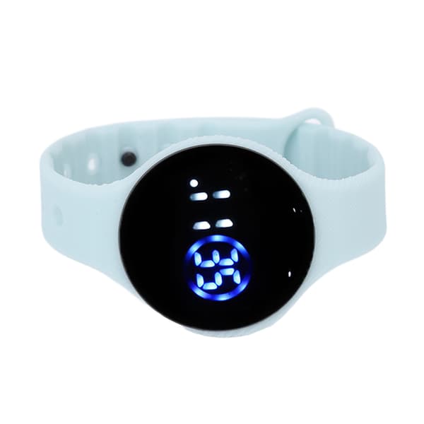 Kids Digital Watch Waterproof Silicone Strap Scratch Resistant LED Electronic Watch for Students Light Blue