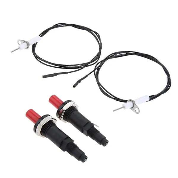 Universal Piezo Ignition Kit With 1m Cable and Ignition Needle for Gas Grill, Stove and Oven, 2-pack